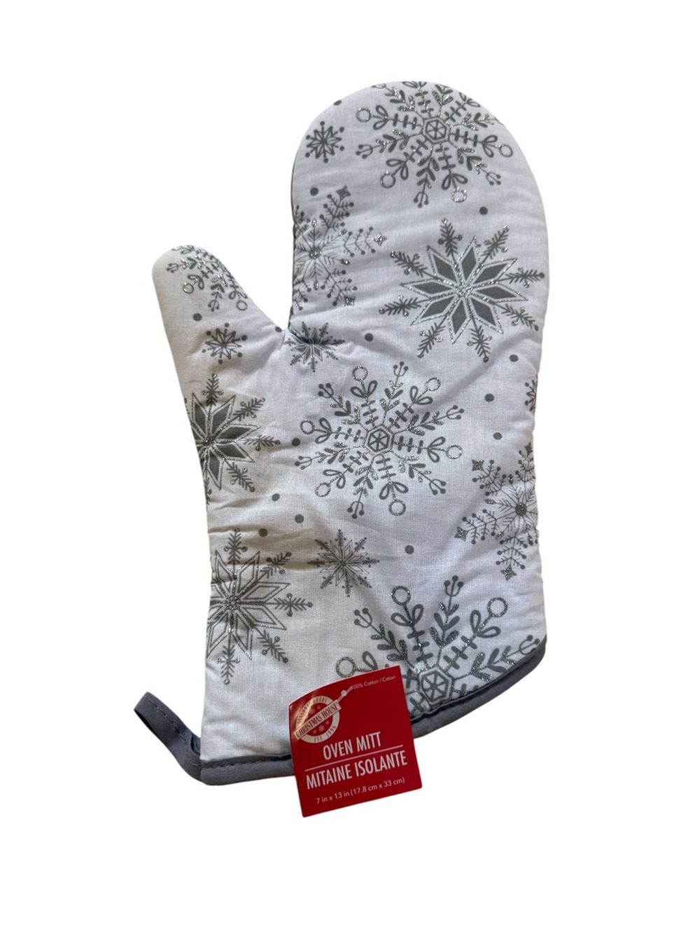 Snowflake Oven Mitt 7x13” Kitchen Baking Glove New With Tags